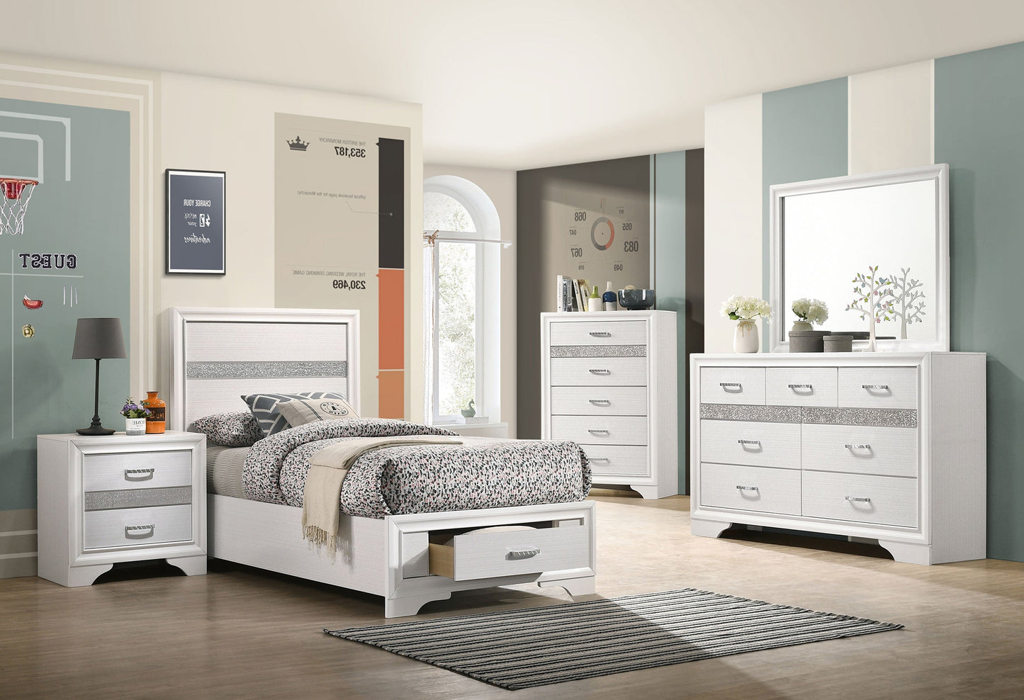 Miranda 2-drawer Storage Bed White