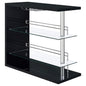 Prescott Rectangular 2-shelf Bar Unit Glossy Black