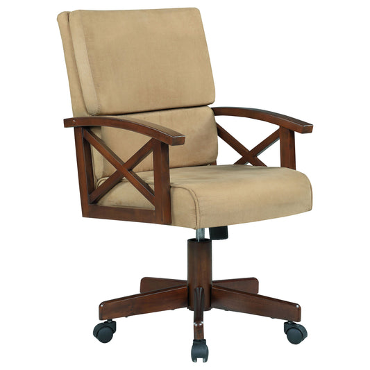 Marietta Upholstered Game Chair Tobacco and Tan