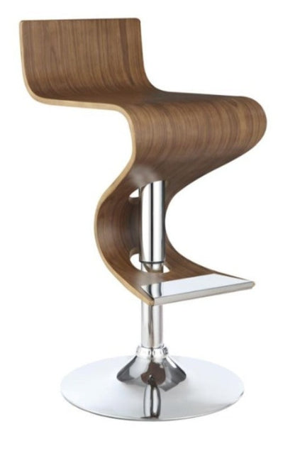 Covina Adjustable Bar Stool Walnut and Chrome