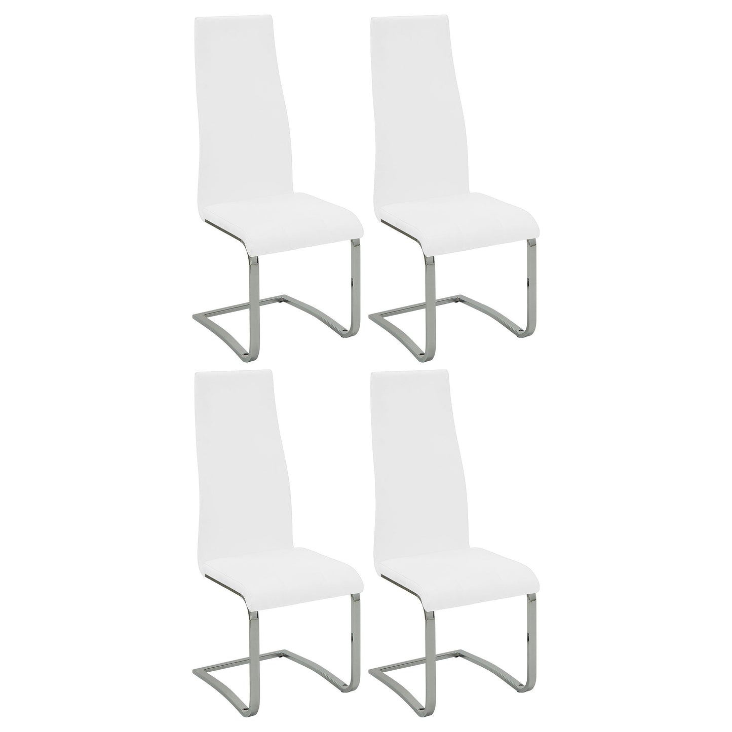 Montclair High Back Dining Chairs Black and Chrome (Set of 4)