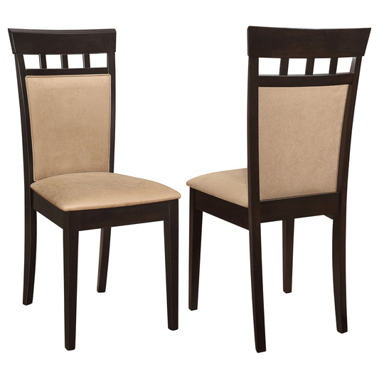 Gabriel Upholstered Side Chairs Cappuccino and Tan