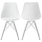 Juniper Armless Dining Chairs White and Chrome (Set of 2)