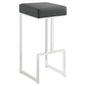 Gervase Square Bar Stool Grey and Chrome