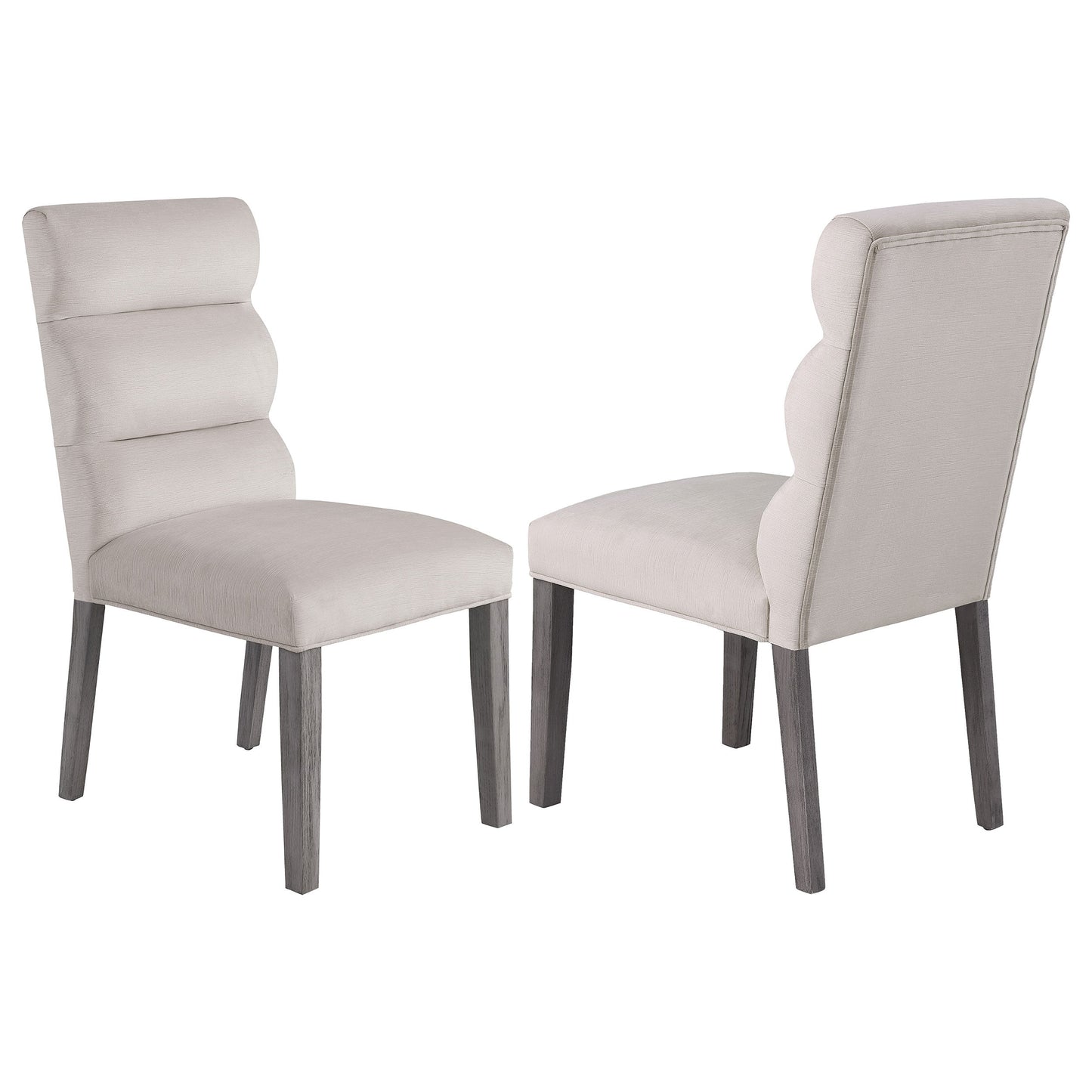 Carla Upholstered Dining Side Chair Stone (Set of 2)