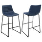 Zuni Faux Leather Upholstered Counter Chair Blue (Set of 2)