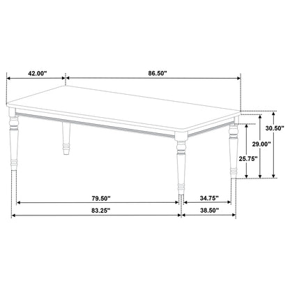 Willowbrook Rectangular Wood Dining Table Chestnut