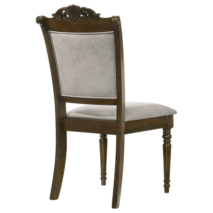 Willowbrook Upholstered Dining Side Chair Grey and Chestnut (Set of 2)