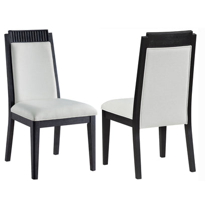 Brookmead Upholstered Dining Side Chair Ivory and Black (Set of 2)