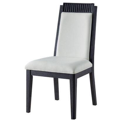 Brookmead Upholstered Dining Side Chair Ivory and Black (Set of 2)