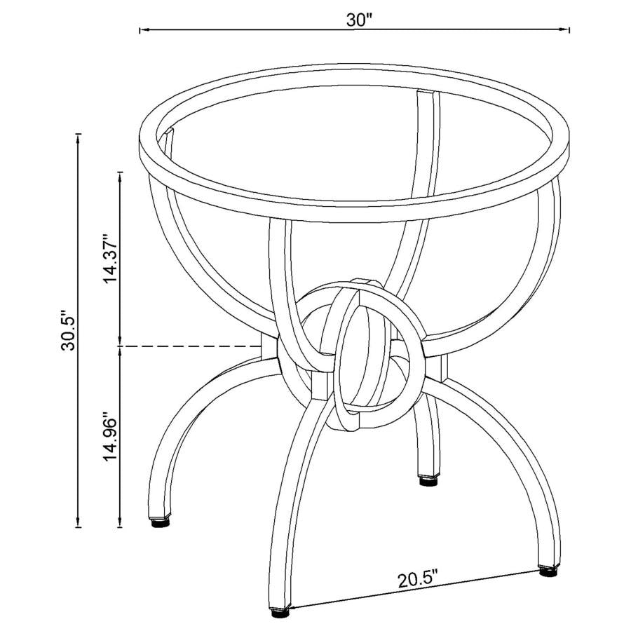 Aviano Round Metal Dining Table Base Gunmetal