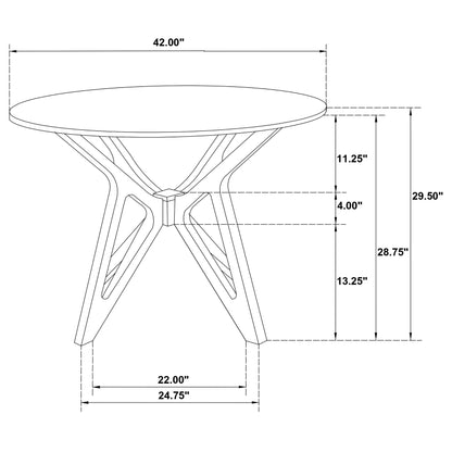 Elowen Round Solid Wood Dining Table Light Walnut