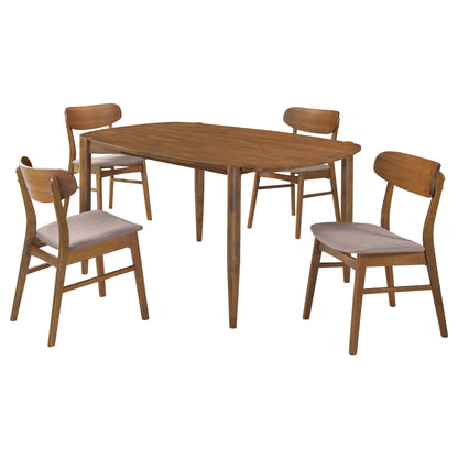 Dortch  Oval Solid Wood Dining Set Walnut