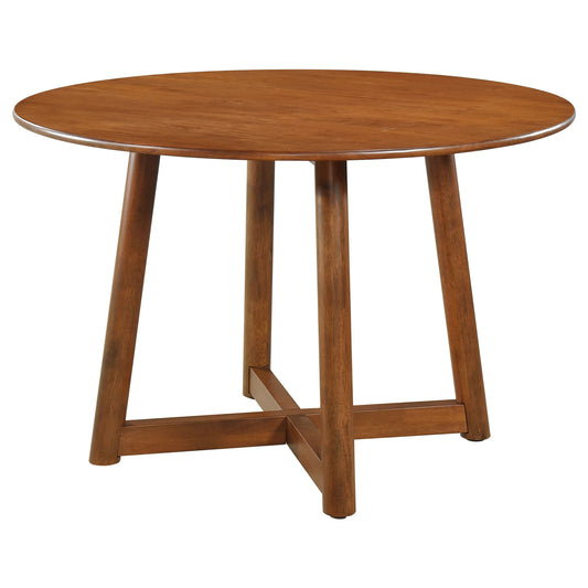 Dinah Round Solid Wood Dining Table Walnut