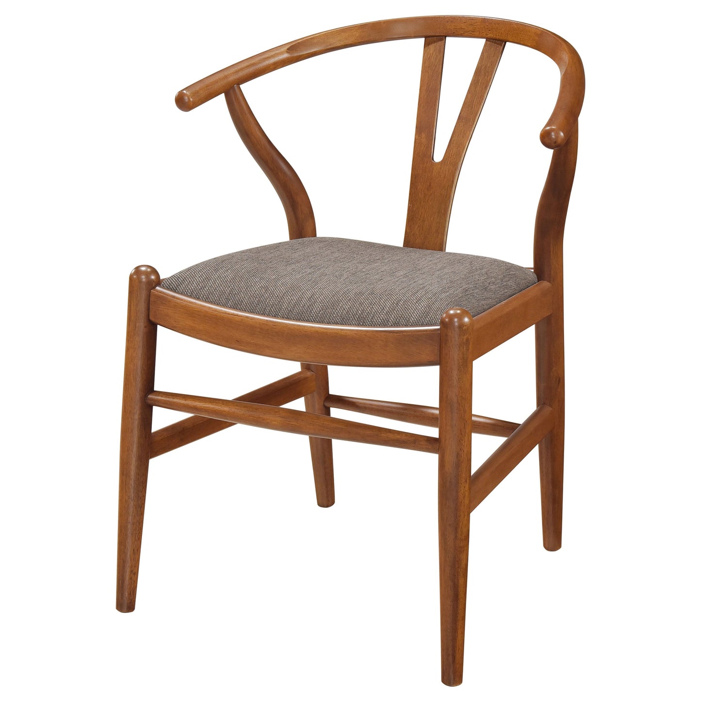 Dinah Danish Y-Shaped Back Wishbone Dining Side Chair Walnut and Brown (Set of 2)