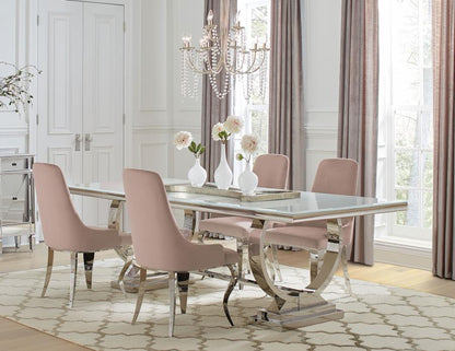 Anele 5-pcs Dining Set Pink and Grey