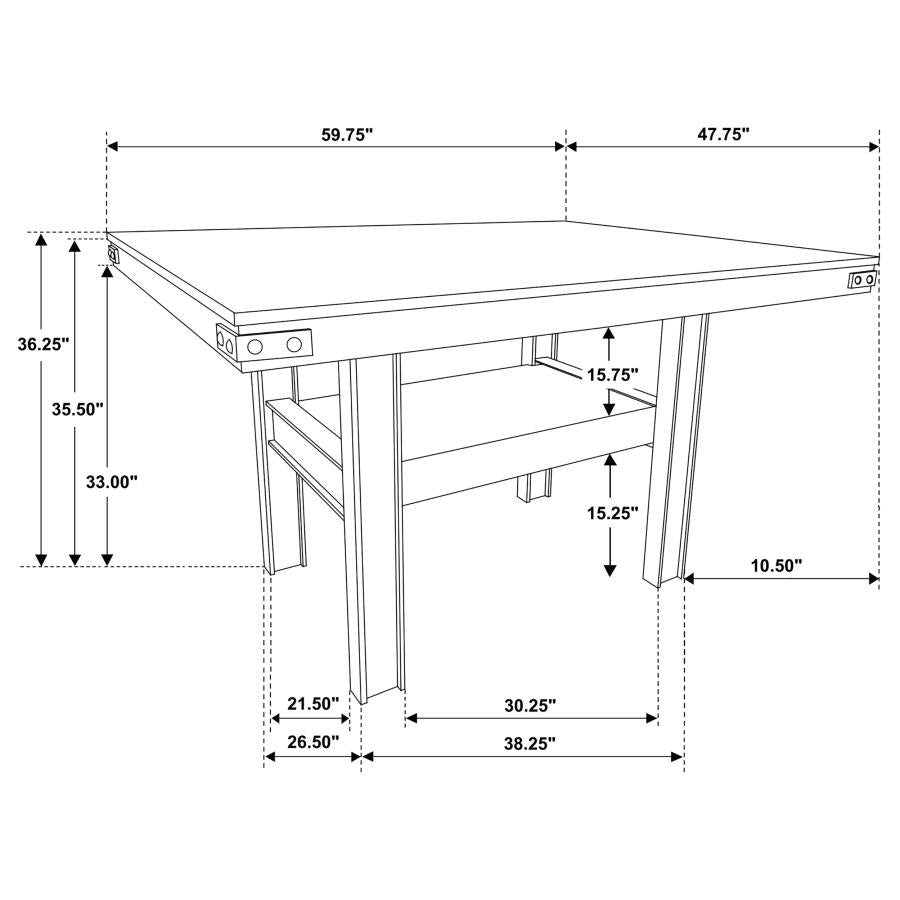 Patterson 5-piece Counter Height Dining Set Mango Oak