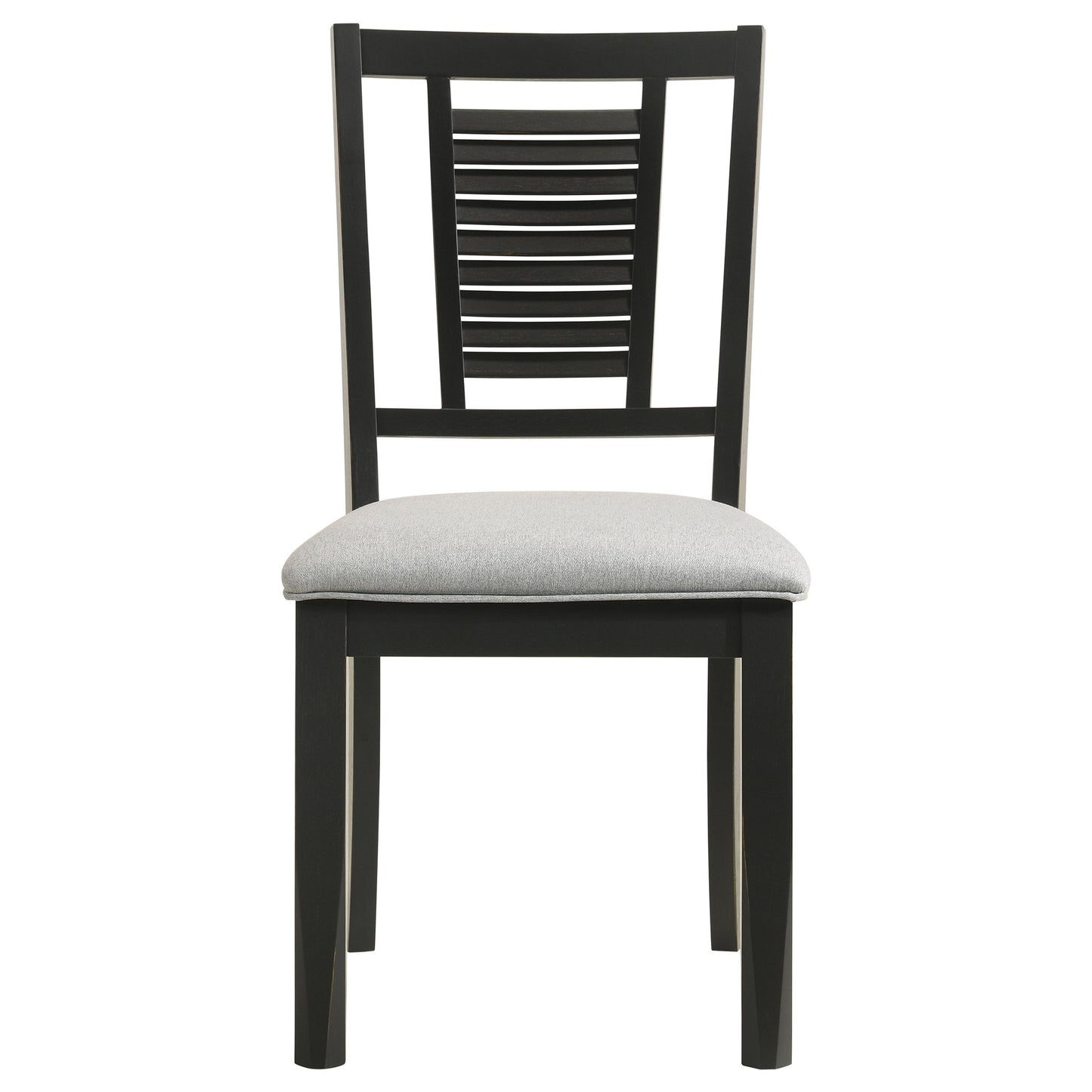 Appleton Ladder Back Dining Side Chair Black Washed and Light Grey (Set of 2)