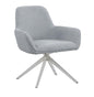 Ashley Flare Arm Side Chair Light Grey and Chrome