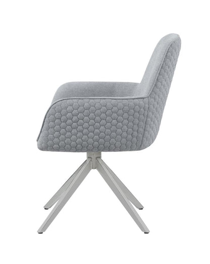 Ashley Flare Arm Side Chair Light Grey and Chrome