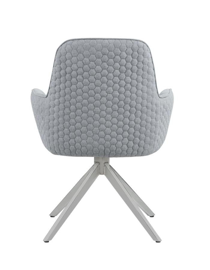 Abby Flare Arm Side Chair Light Grey and Chrome