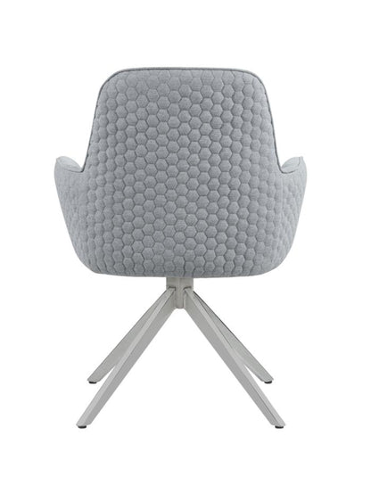 Ashley Flare Arm Side Chair Light Grey and Chrome