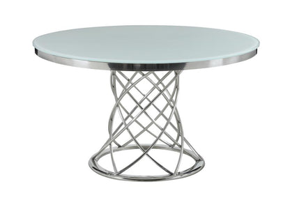 Italian-Inspired 5-piece Round Glass Top Dining Set