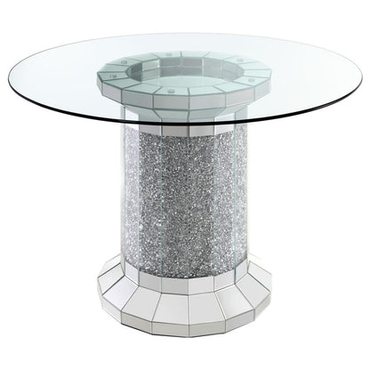 Ella Pedestal Round Glass Counter Height Table