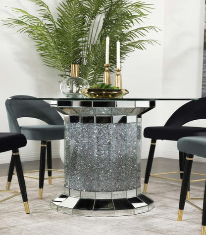 Ella Pedestal Round Glass Counter Height Table