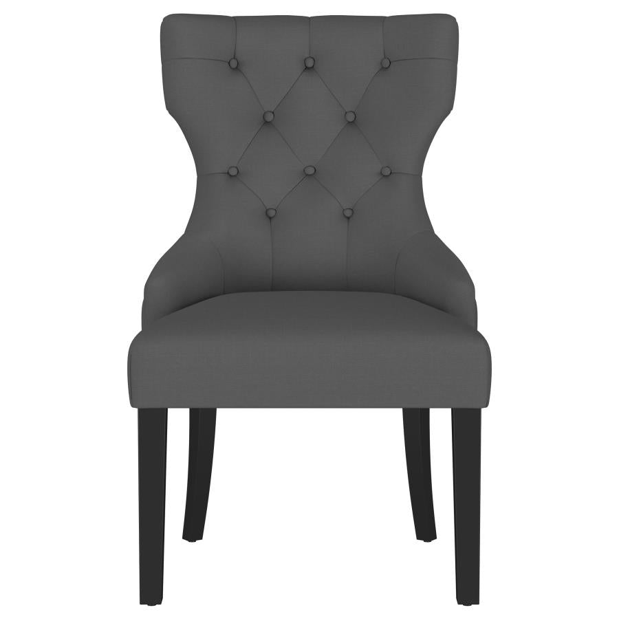 Baney Fabric Upholstered Dining Side Chair Grey and Black