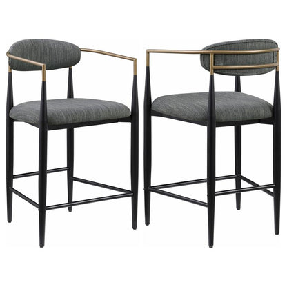 Tina Fabric Upholstered Counter Chair Dark Grey (Set of 2)