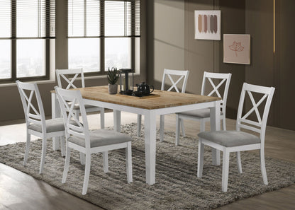 Hollis  Rectangular Dining Table Set Brown and White