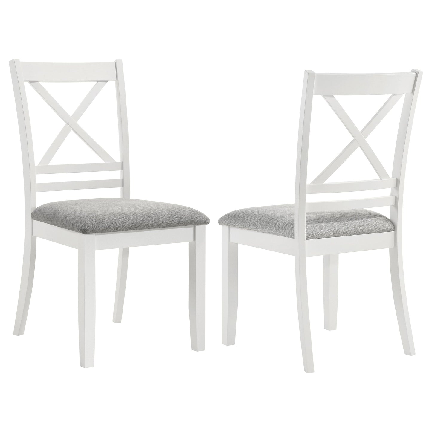 Hollis Cross Back Wood Dining Side Chair White (Set of 2)