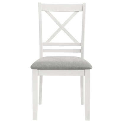 Hollis Cross Back Wood Dining Side Chair White (Set of 2)