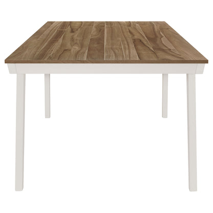 Nogales Rectangular Wood Dining Table Natural Acacia and Off White