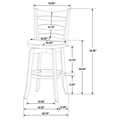 Murphy Ladder Back Counter Height Swivel Bar Stool Dark Cherry and Brown