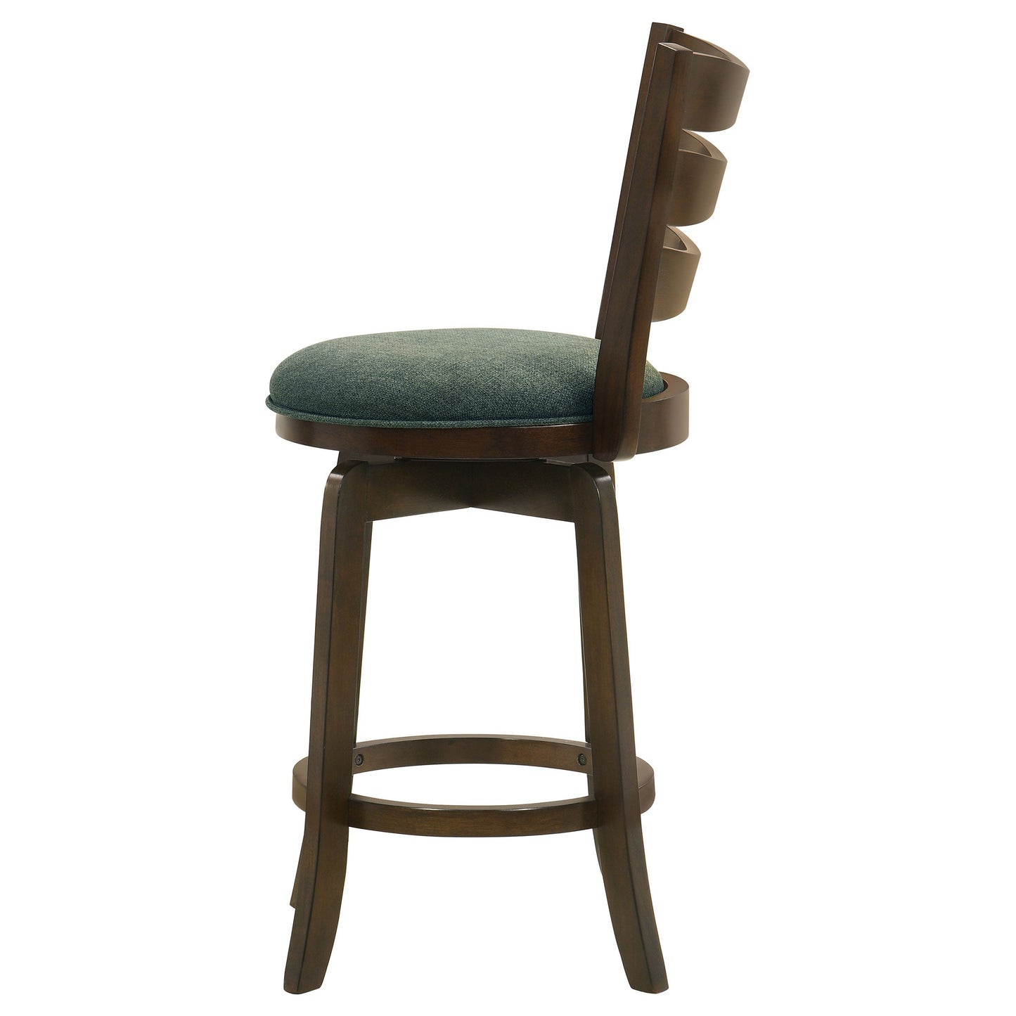 Murphy Ladder Back Counter Height Swivel Bar Stool Dark Cherry and Hunter Green