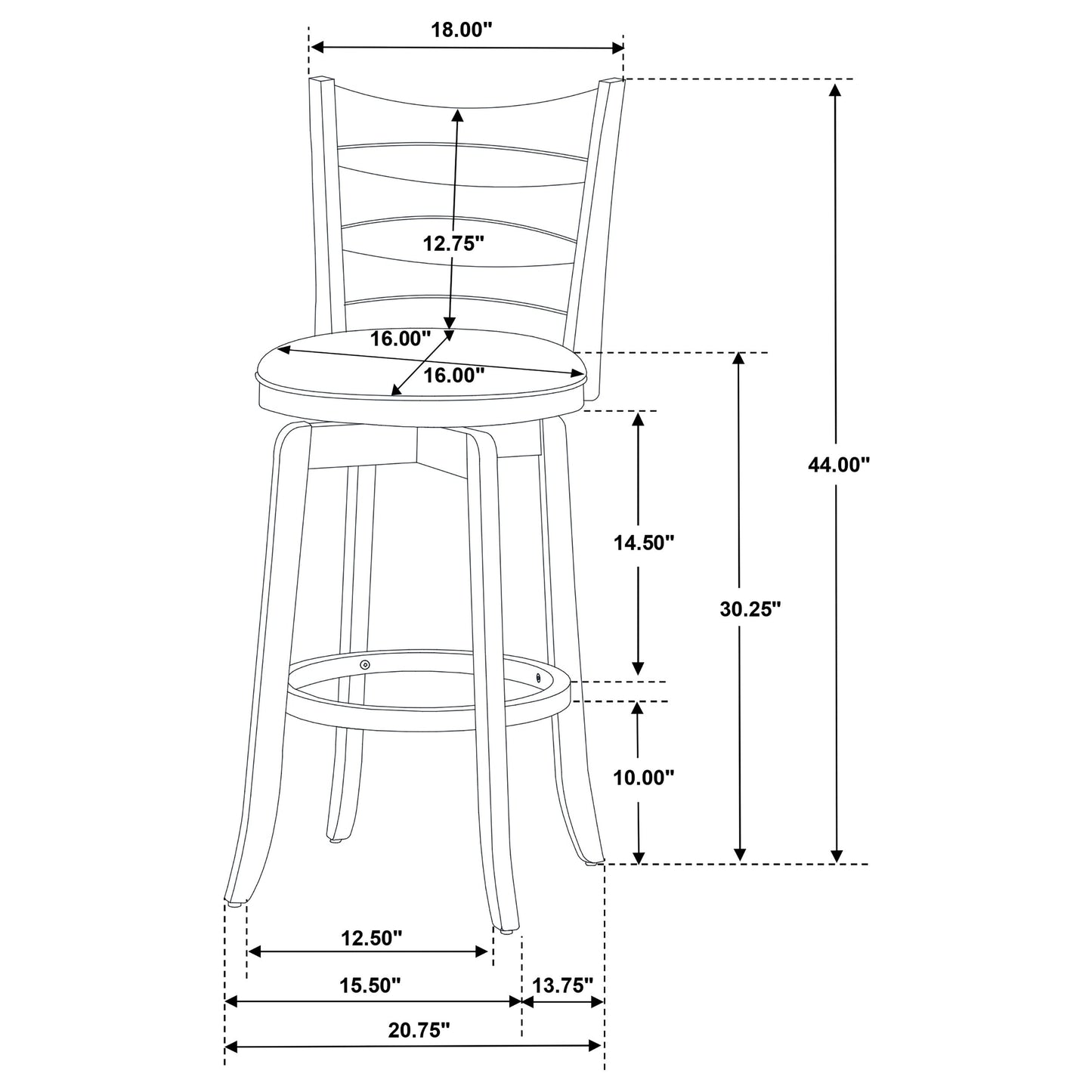 Murphy Ladder Back Counter Height Swivel Bar Stool Dark Cherry and Hunter Green