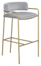 Comstock Upholstered Low Back Stool Grey and Gold