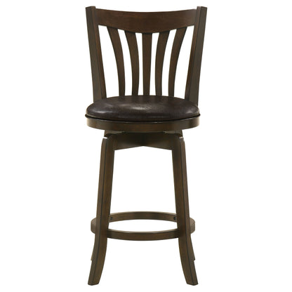 Lambert Counter Height Swivel Bar Stool with Upholstered Seat Dark Cherry