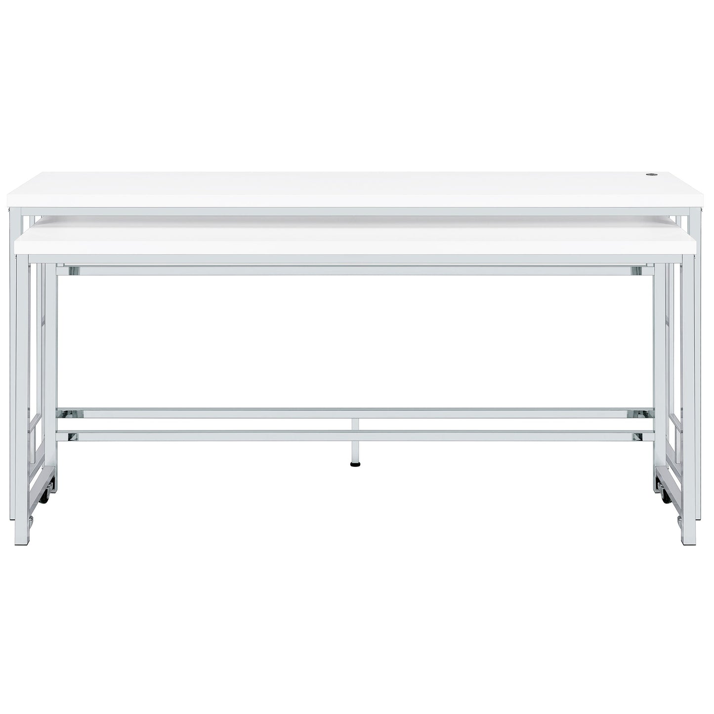 Jackson  Multipurpose Counter Height Table Set White and Chrome