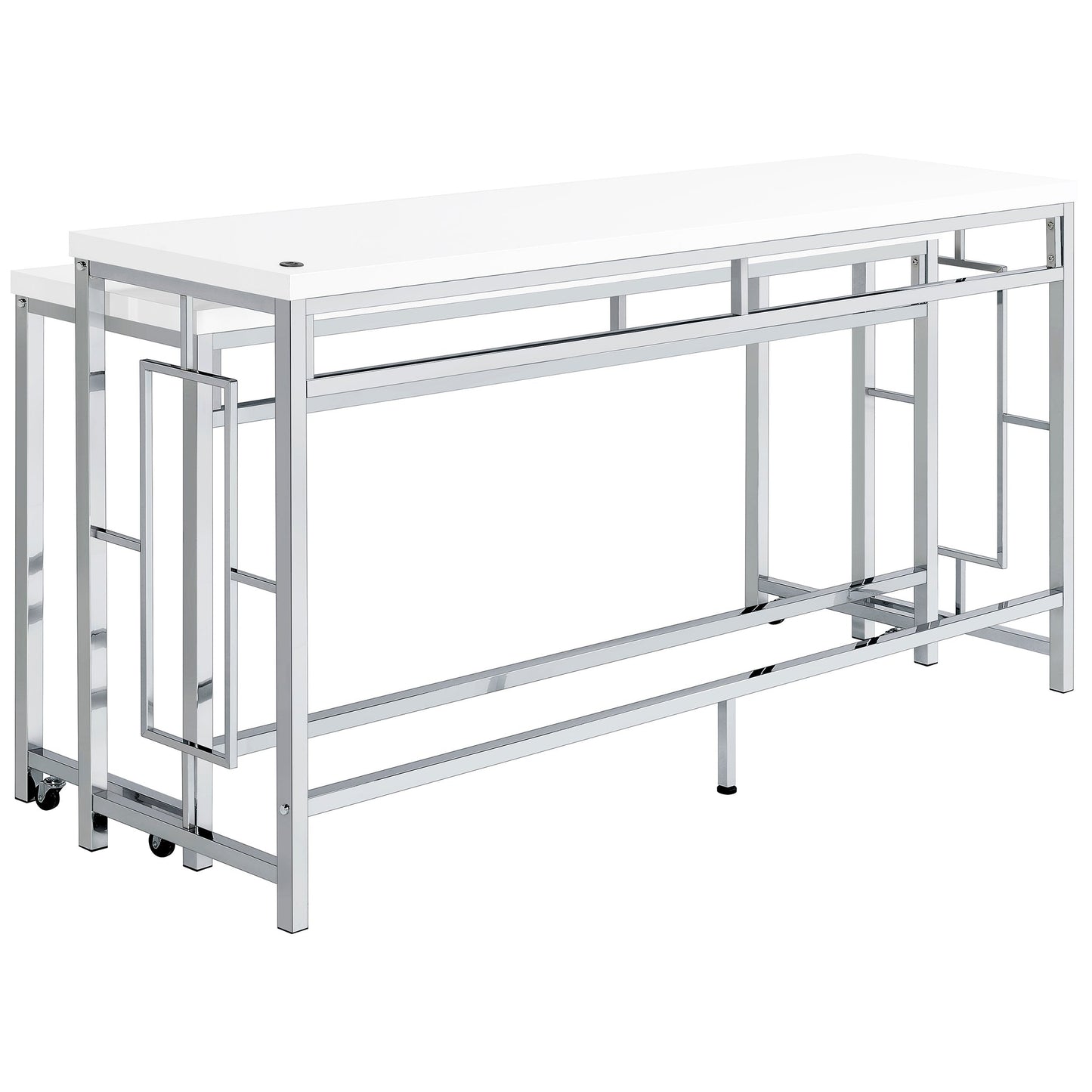 Jackson  Multipurpose Counter Height Table Set White and Chrome