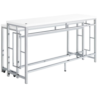 Jackson  Multipurpose Counter Height Table Set White and Chrome