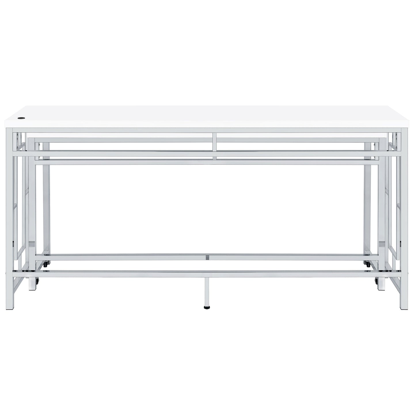 Jackson  Multipurpose Counter Height Table Set White and Chrome