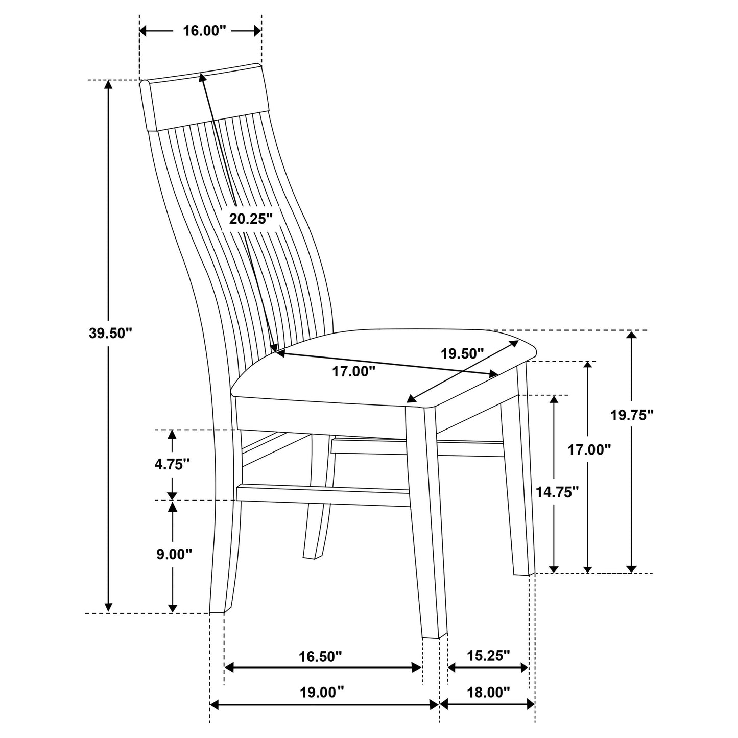 Briarwood Slat Back Dining Side Chair Mango Oak and Brown (Set of 2)