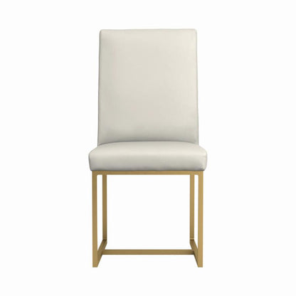 Conway Upholstered Dining Chairs Grey and Aged Gold (Set of 2)