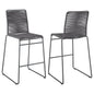 Jerome Upholstered Bar Stools with Footrest (Set of 2) Charcoal and Gunmetal