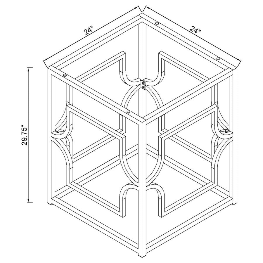 Starlight Square Metal Dining Table Base Brass