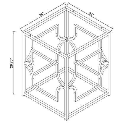 Starlight Square Metal Dining Table Base Brass