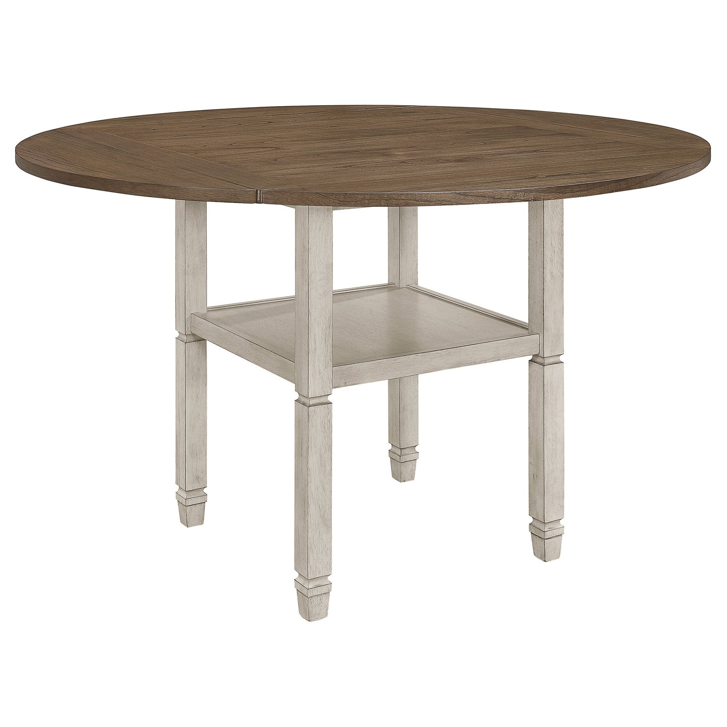 Sarasota Counter Height Table with Shelf Storage Nutmeg and Rustic Cream